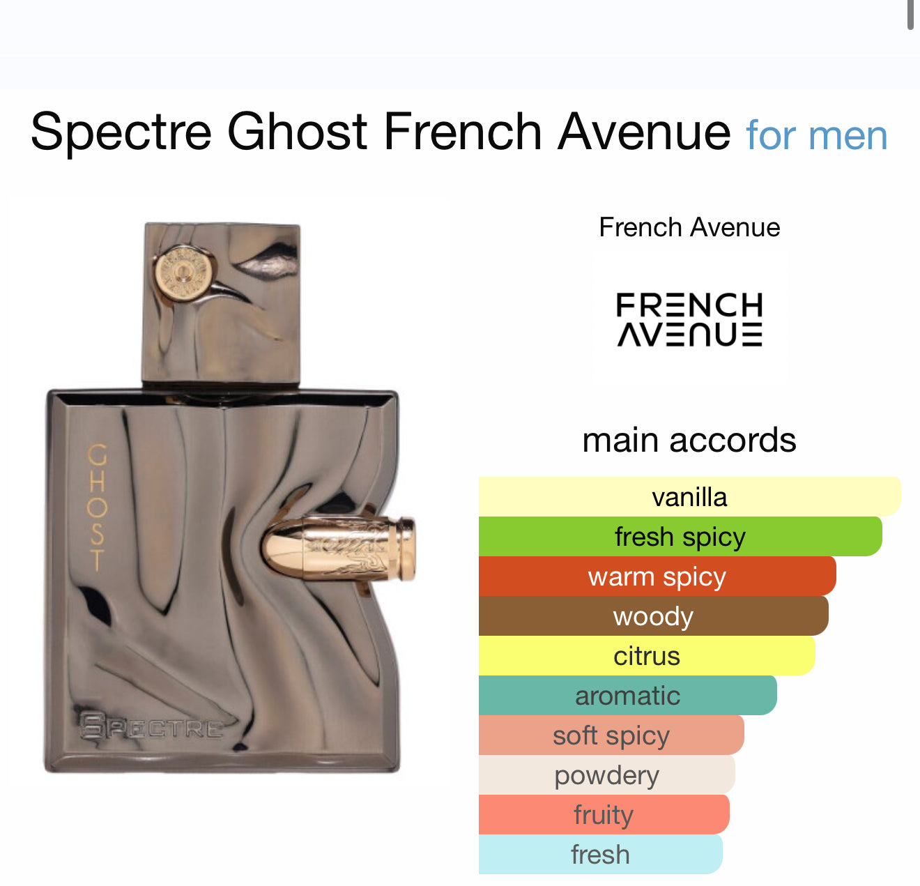 SPECTRE GHOST 100ml by French Avenue